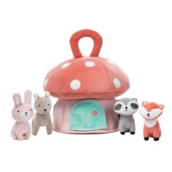 Plush Mushroom Playhouse Interactive Toy With Animals -Lambs & Ivy woodland mushroom softy toy plush a